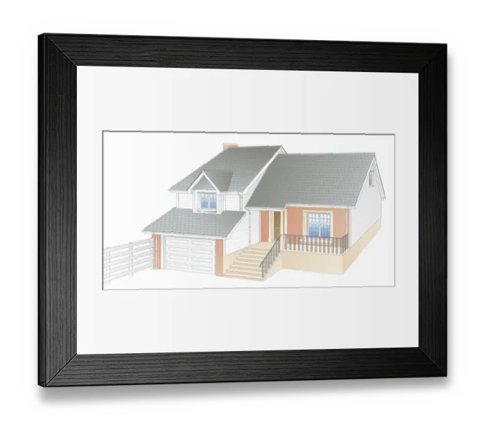 Framed Print : Architecture, Building Exterior, Day, Digitally Generated, DIY, Front View, Garage