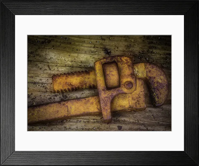 Framed Print : Rusty Pipe Wrench Framed Print : Rusty Pipe Wrench