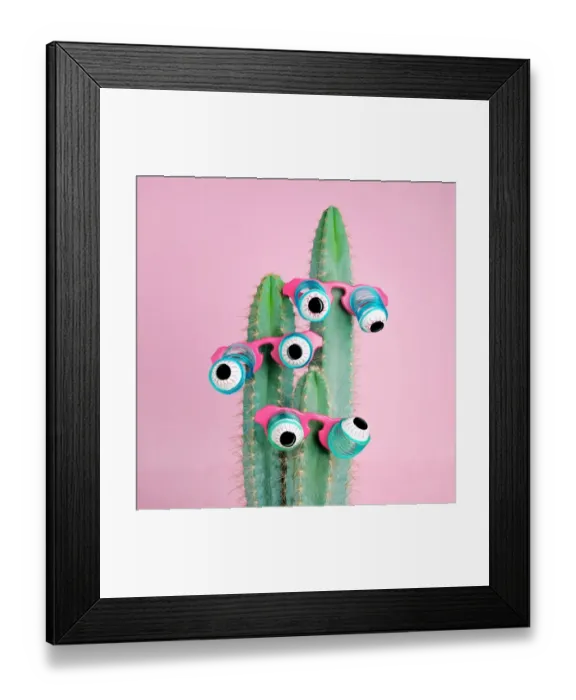 Framed Print : Cactus Wearing Eyeball Glasses Framed Print : Cactus Wearing Eyeball Glasses