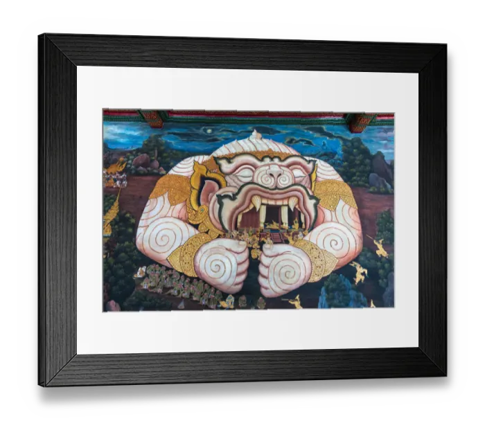 Framed Print : Mural scene of the Ramayana surrounding on the wall in Wat Phra Kaew, Bangkok, Thailand Framed Print : Mural scene of the Ramayana surrounding on the wall in Wat Phra Kaew, Bangkok, Thailand