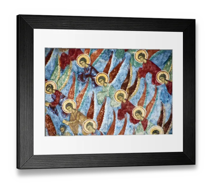 Framed Print : Exterior Frescoes Details Sucevita Monastery