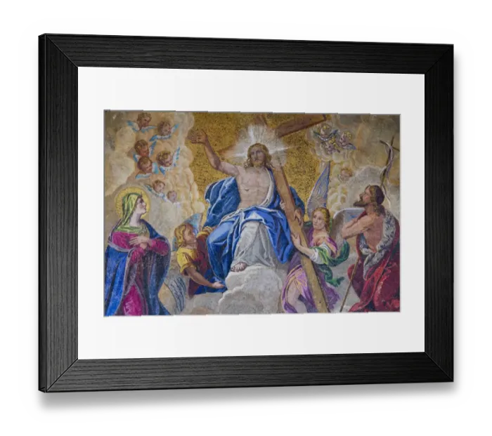 Framed Print : angel, art, choir, christianity, day, fresco, gesturing, gleaming, halo, history