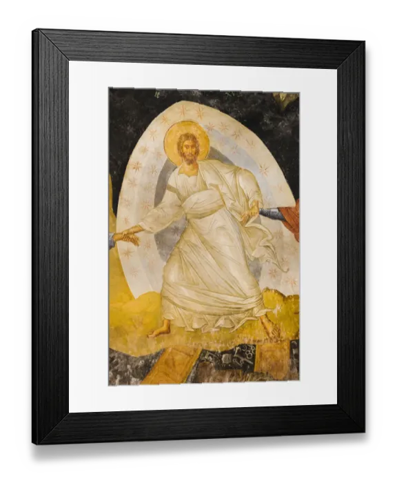 Framed Print : christianity, fresco, byzantine, jesus christ, art, church of st saviour, chora, figure of christ