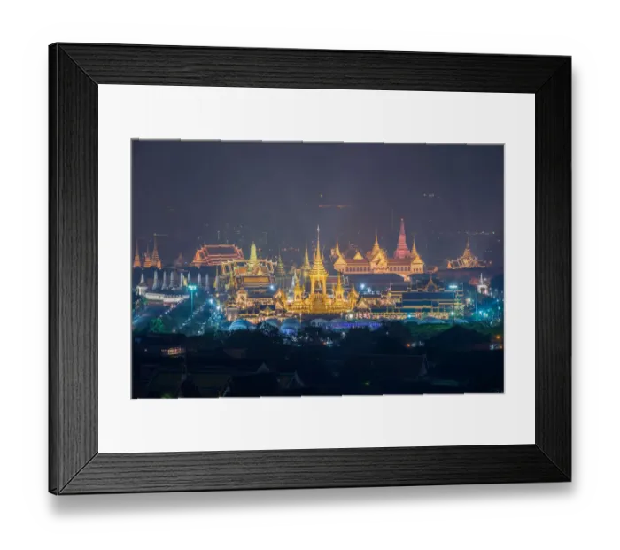 Framed Print : Aerial View of Thailand Grand palace and Wat Phra Kaew famous place with Wat Arun Temple in bangkok yai area. Thailand Royal Crematorium for King of thailand Bhumibol Adulyadej at Sanam Luang Park in Bangkok, Thailand Framed Print : Aerial View of Thailand Grand palace and Wat Phra Kaew famous place with Wat Arun Temple in bangkok yai area. Thailand Royal Crematorium for King of thailand Bhumibol Adulyadej at Sanam Luang Park in Bangkok, Thailand