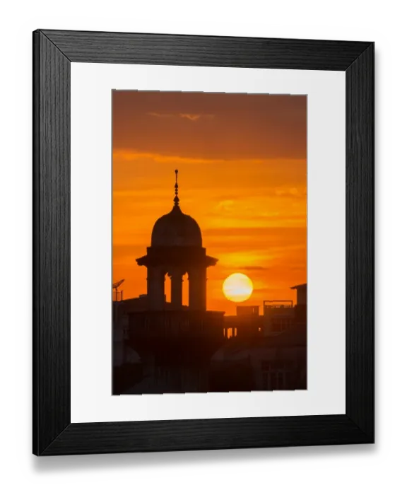 Framed Print : Abstract background of Silhouette Mosque with sunset in the evening in yangon, myanmar