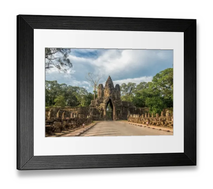 Framed Print : South Gate of Angkor Thom complex. Bayon Temple Entrance, Angkor Thom gate, Siem Reap, Cambodia Framed Print : South Gate of Angkor Thom complex. Bayon Temple Entrance, Angkor Thom gate, Siem Reap, Cambodia