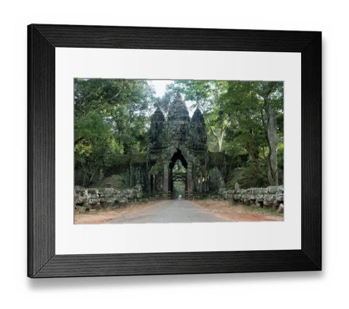 Framed Print : Bayon Temple Entrance, Angkor Thom gate, Siem Reap, Cambodia Framed Print : Bayon Temple Entrance, Angkor Thom gate, Siem Reap, Cambodia