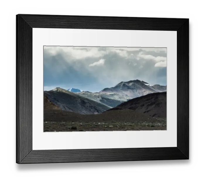 Framed Print : Scenic view mountain pass with sunlight dramatic sky on Leh manali road way from jispa himachal pradesh to leh ladakh, india