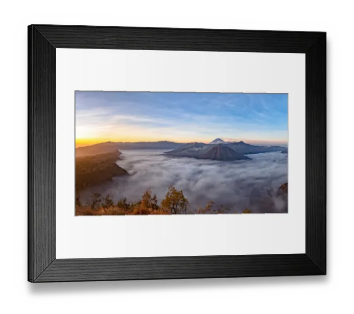 Framed Print : Sunrise at Mount Bromo volcano, the magnificent view of Mt. Bromo located in Bromo Tengger Semeru National Park, East Java, Indonesia Framed Print : Sunrise at Mount Bromo volcano, the magnificent view of Mt. Bromo located in Bromo Tengger Semeru National Park, East Java, Indonesia