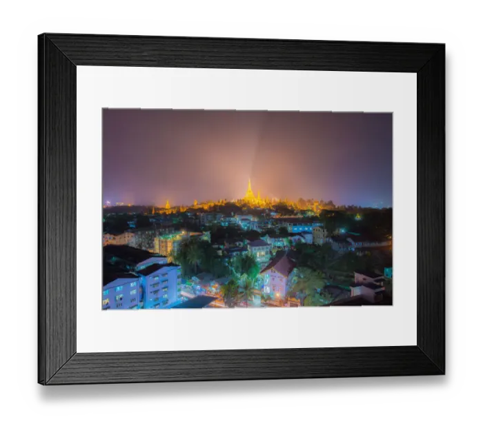 Framed Print : Shwedagon Pagoda at twilight after sunset, Yangon, Myanmar Framed Print : Shwedagon Pagoda at twilight after sunset, Yangon, Myanmar