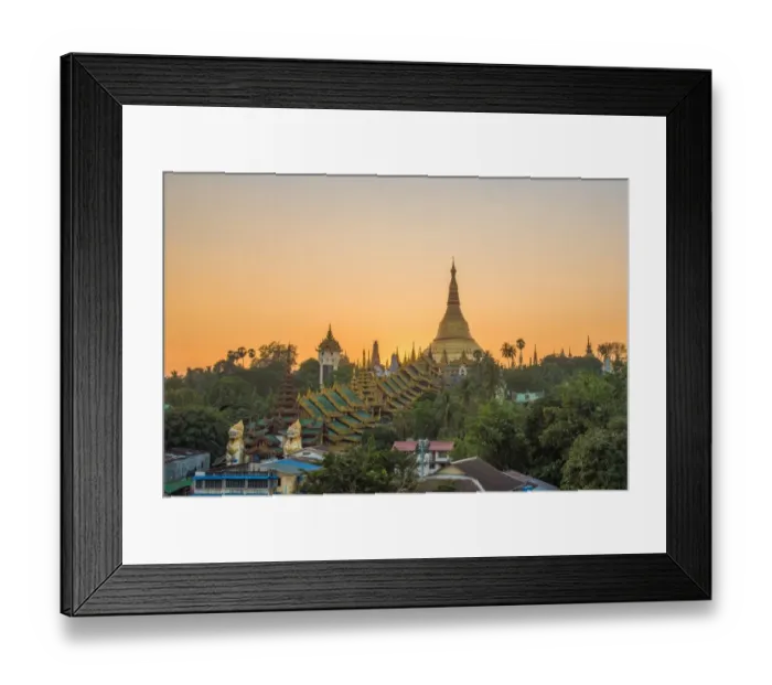 Framed Print : Shwedagon pagoda the famous place in myanmar before sunset Framed Print : Shwedagon pagoda the famous place in myanmar before sunset