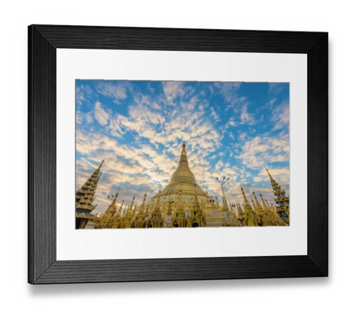 Framed Print : Shwedagon Pagoda twilight time in the morning before sunrise Framed Print : Shwedagon Pagoda twilight time in the morning before sunrise