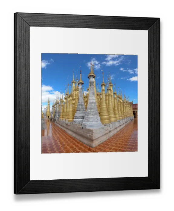 Framed Print : Pagoda in Shwe inn tain at inle lake, myanmar Framed Print : Pagoda in Shwe inn tain at inle lake, myanmar