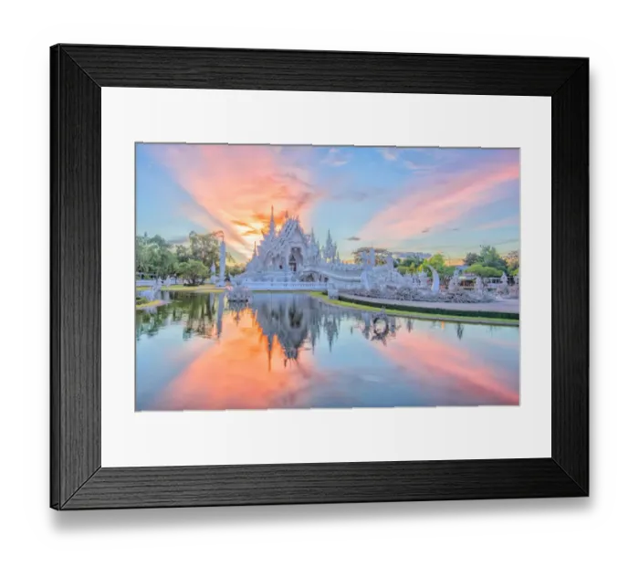 Framed Print : Wat Rong Khun or white temple in Chiang Rai, Thailand