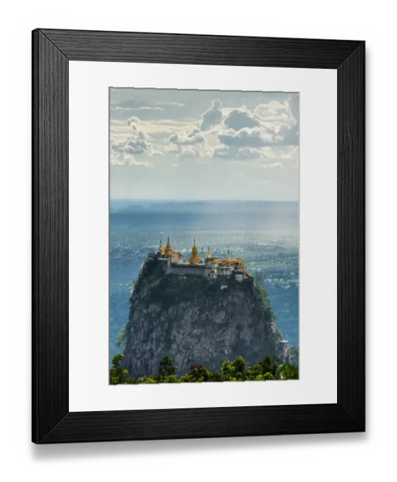 Framed Print : Taung Kalat temple on Mount Popa in bagan myanmar Framed Print : Taung Kalat temple on Mount Popa in bagan myanmar