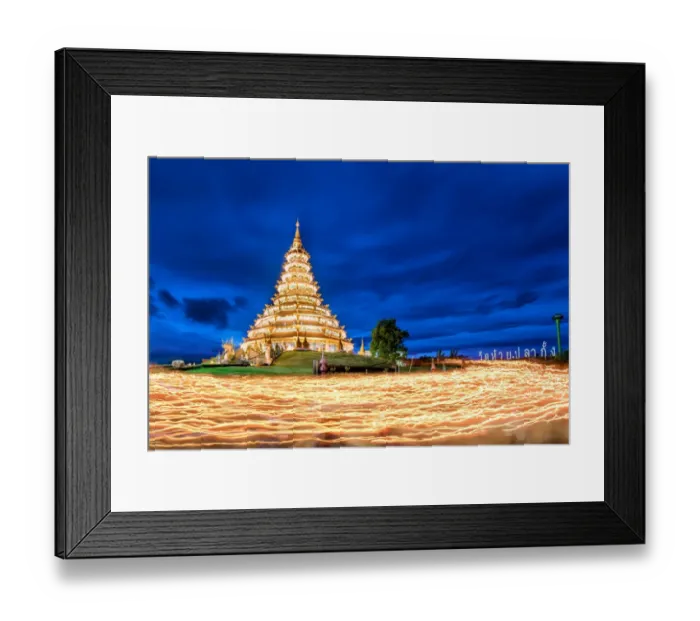 Framed Print : Wat Huay Pla Kang Thailand Candle lit Festival Framed Print : Wat Huay Pla Kang Thailand Candle lit Festival