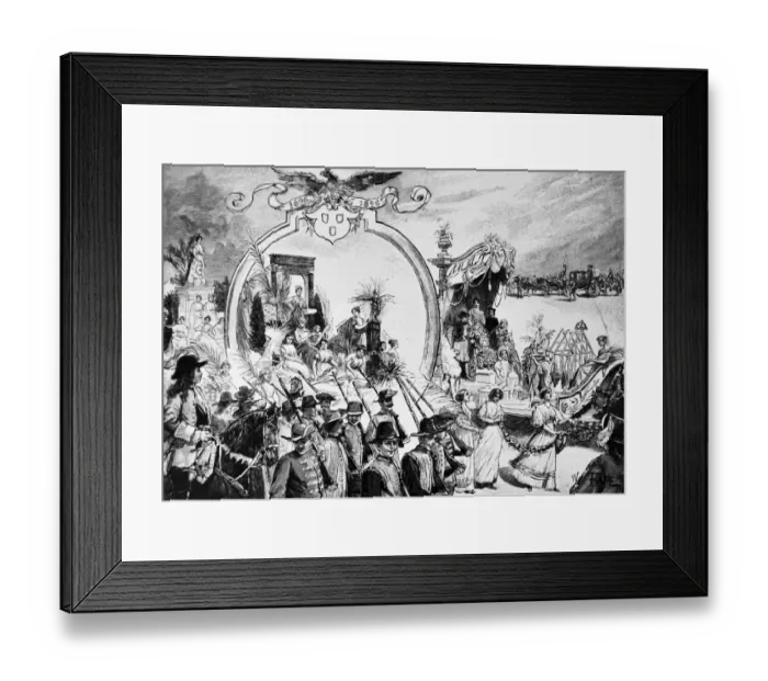 Framed Print : Napoleonic military parade with horses and guards - 1896 Framed Print : Napoleonic military parade with horses and guards - 1896