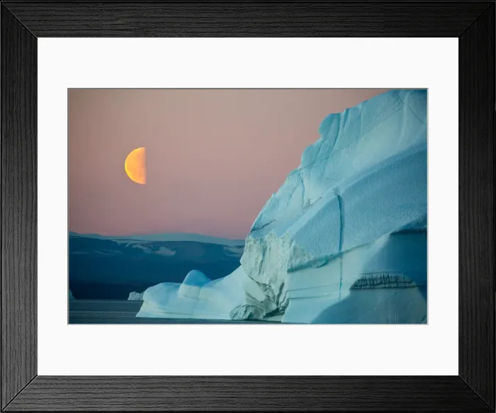 Framed Print : Moonrise. Beautiful moonrise over an iceberg in Greenland Framed Print : Moonrise. Beautiful moonrise over an iceberg in Greenland