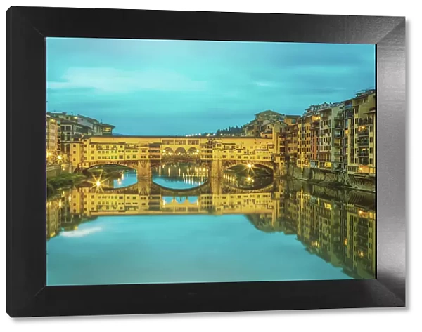 Ponte Vecchio in Florence, Tuscany, Italy at dusk