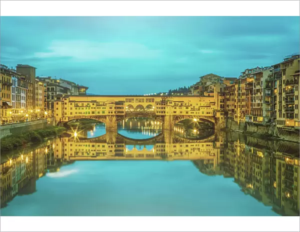 Ponte Vecchio in Florence, Tuscany, Italy at dusk