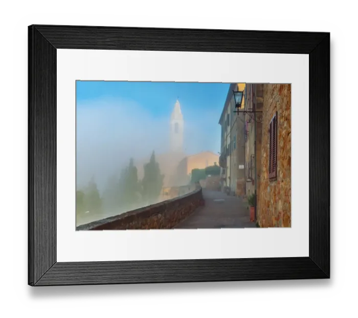 Framed Print : Old italian town of Pienza in the morning, Tuscany, Italy Framed Print : Old italian town of Pienza in the morning, Tuscany, Italy