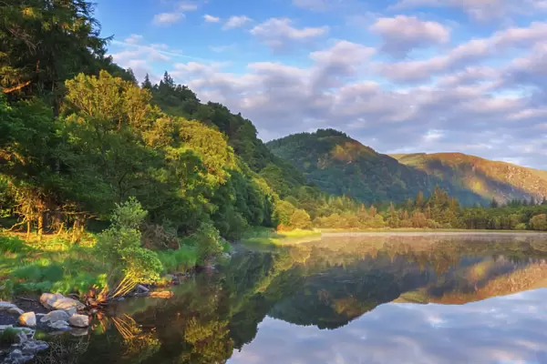 The Lower Lake in Glendalough in the morning, County Wicklow, Ireland