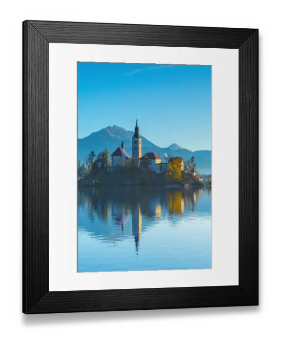 Framed Print : Lake Bled with the church dedicated to the Assumption of Mary, Slovenia Framed Print : Lake Bled with the church dedicated to the Assumption of Mary, Slovenia