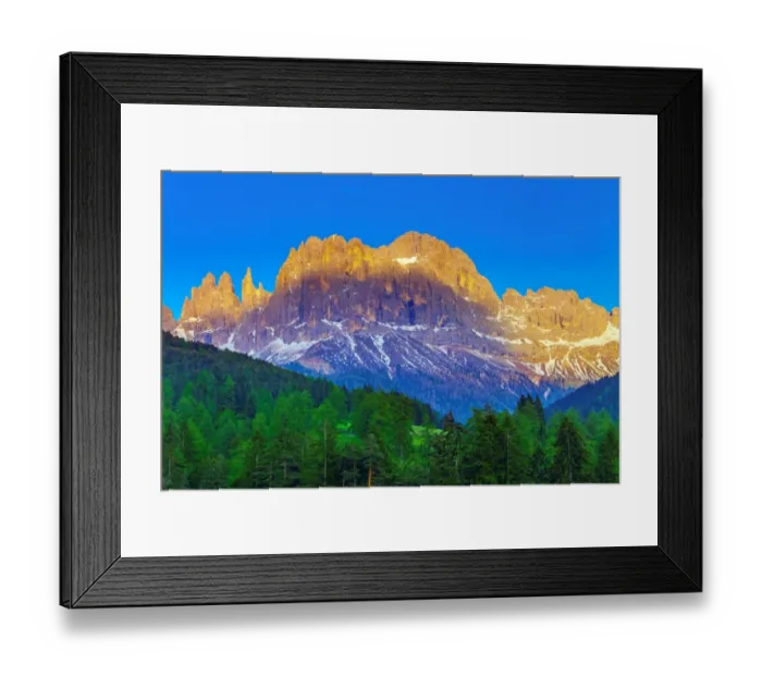 Framed Print : The Latemar Mountain Range (Dolomites, European Alps) in South Tyrol, Italy