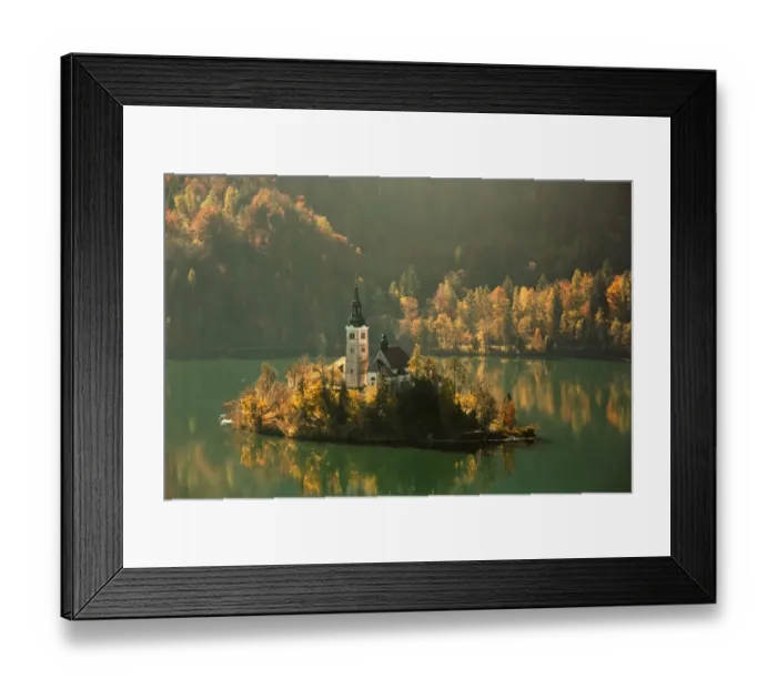 Framed Print : The small island in Lake Bled in Slovenia