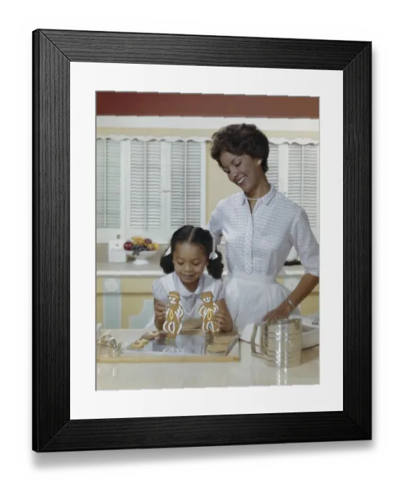 Framed Print : 1960, Two People, Child, Girls, Young Adult, Young Women, Primary Age Child, Indoors