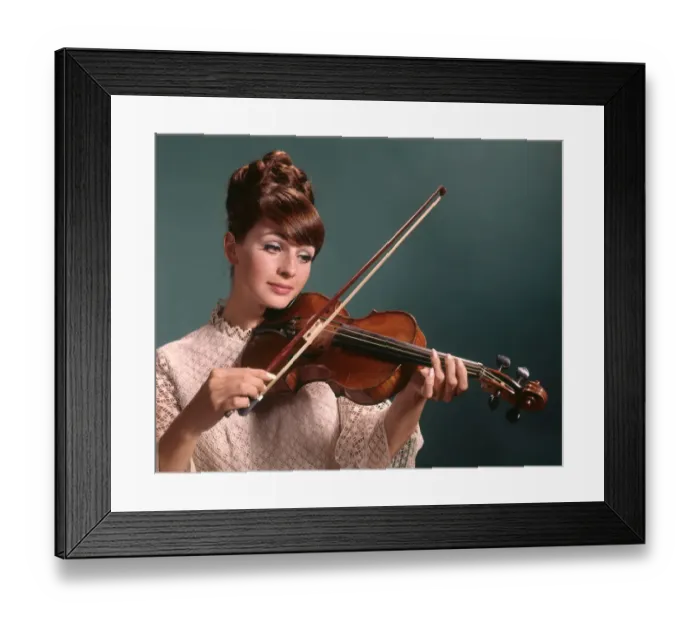 Framed Print : Woman in white dress playing violin Framed Print : Woman in white dress playing violin