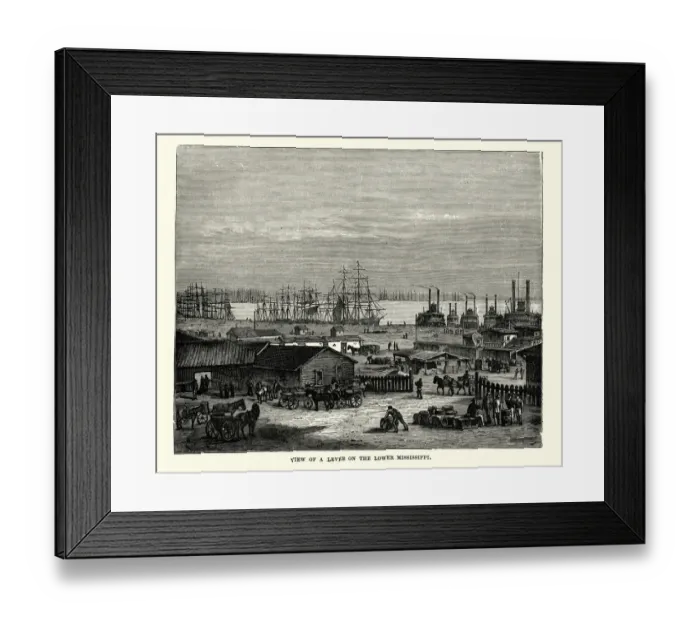 Framed Print : Levee on the Lower Mississippi, 19th Century Framed Print : Levee on the Lower Mississippi, 19th Century
