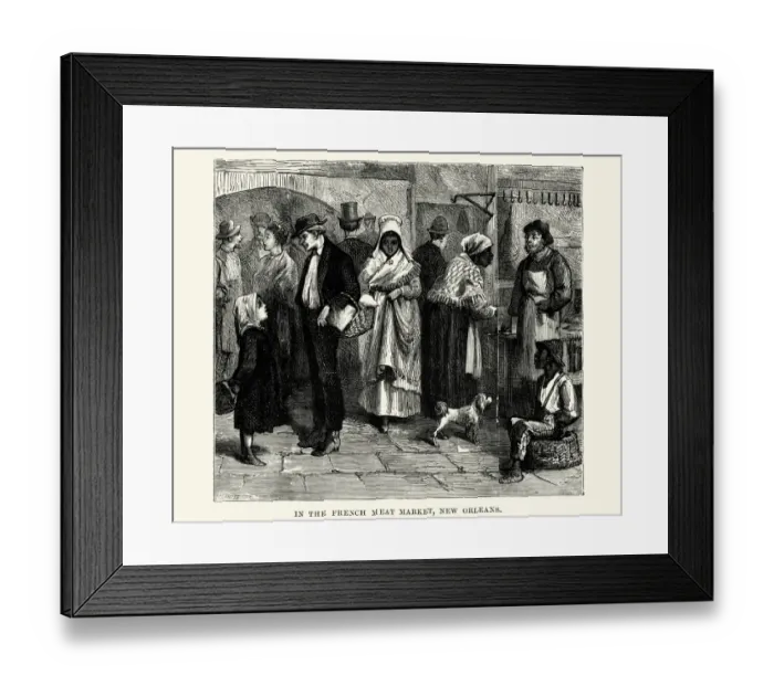 Framed Print : French Meat Market, New Orleans, 19th Century