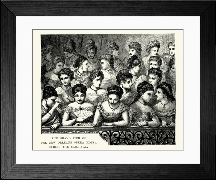 Framed Print : Grand Tier of the New Orleans Opera House 19th Century Framed Print : Grand Tier of the New Orleans Opera House 19th Century