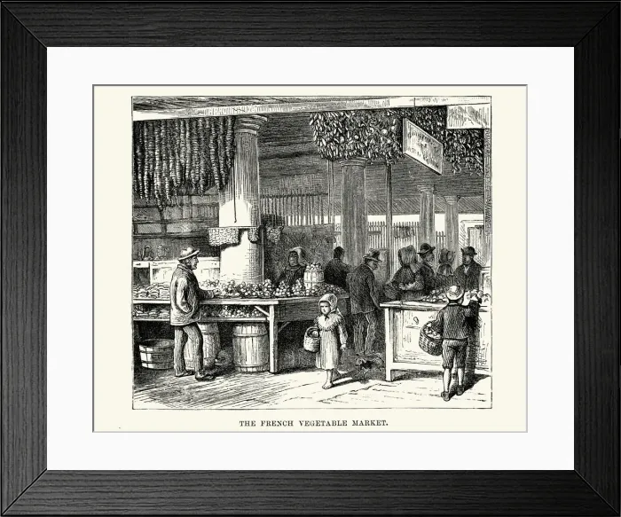Framed Print : French Vegetable Market, New Orleans, 19th Century Framed Print : French Vegetable Market, New Orleans, 19th Century