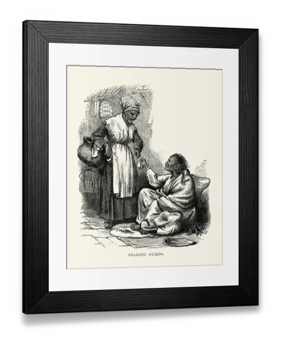 Framed Print : Selling Gumbo, New Orleans, 19th Century Framed Print : Selling Gumbo, New Orleans, 19th Century