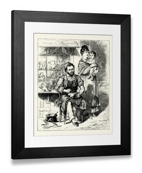 Framed Print : Cobbler repairing shoes, New Orleans, 19th Century