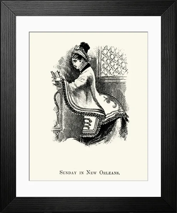 Framed Print : Woman praying in church, New Orleans, 19th Century Framed Print : Woman praying in church, New Orleans, 19th Century