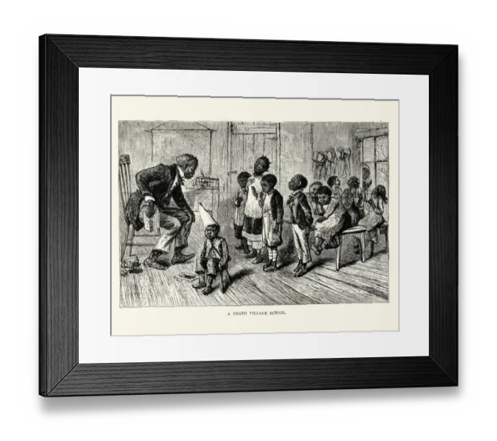 Framed Print : African american village school, 19th Century Framed Print : African american village school, 19th Century