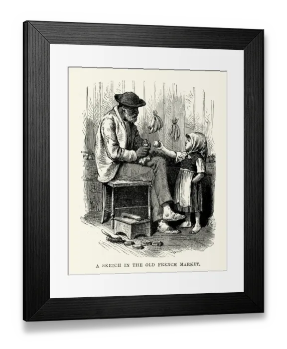 Framed Print : Shoeshiner in the French Market, New Orleans, 19th Century Framed Print : Shoeshiner in the French Market, New Orleans, 19th Century