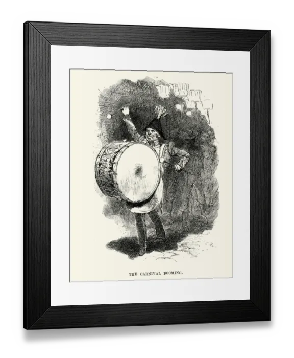 Framed Print : Big drummer at the New Orleans Carnival, 19th Century Framed Print : Big drummer at the New Orleans Carnival, 19th Century