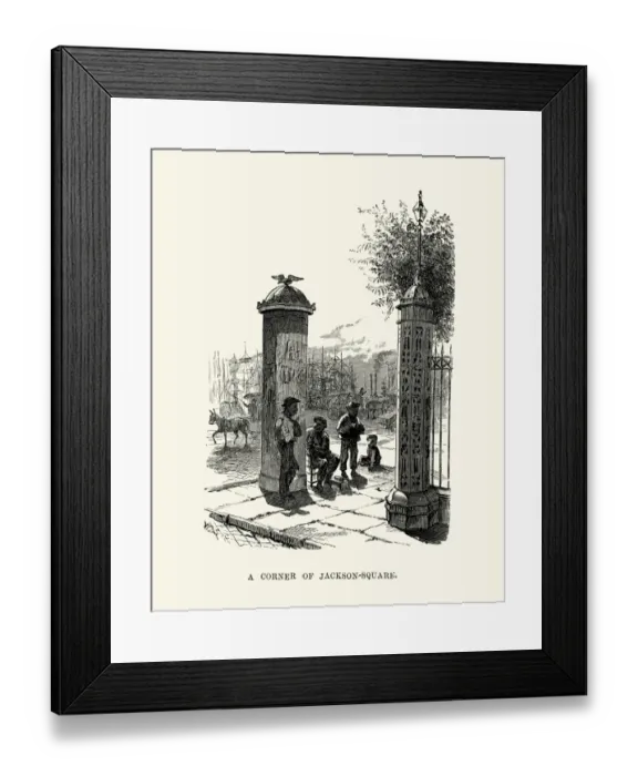 Framed Print : Corner of Jackson Square, New Orleans 19th Century Framed Print : Corner of Jackson Square, New Orleans 19th Century