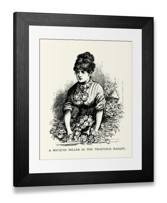 Framed Print : Bouquet seller in the market, New Orleans 19th Century Framed Print : Bouquet seller in the market, New Orleans 19th Century