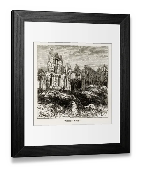 Framed Print : Whitby Abbey in Yorkshire, England Victorian Engraving, Circa 1840 Framed Print : Whitby Abbey in Yorkshire, England Victorian Engraving, Circa 1840