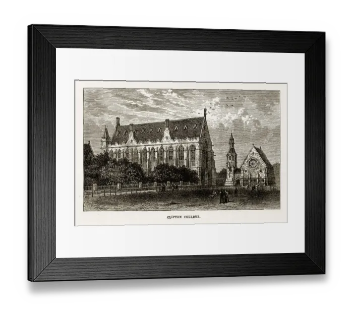 Framed Print : Clifton College in Bristol, England Victorian Engraving, Circa 1840 Framed Print : Clifton College in Bristol, England Victorian Engraving, Circa 1840