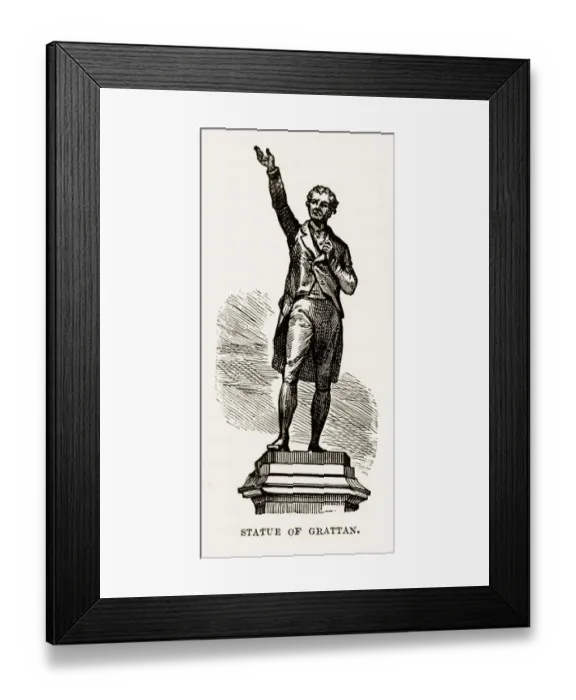 Framed Print : Statue of Henry Grattan, Dublin, Ireland Victorian Engraving, Circa 1840 Framed Print : Statue of Henry Grattan, Dublin, Ireland Victorian Engraving, Circa 1840