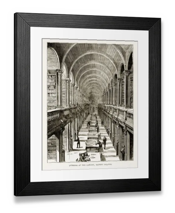 Framed Print : Trinity College Library in Dublin, Ireland Victorian Engraving, Circa 1840 Framed Print : Trinity College Library in Dublin, Ireland Victorian Engraving, Circa 1840