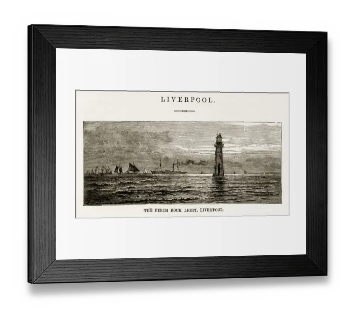Framed Print : Perch Rock Light and Lighthouse Liverpool, England Victorian Engraving, 1840 Framed Print : Perch Rock Light and Lighthouse Liverpool, England Victorian Engraving, 1840