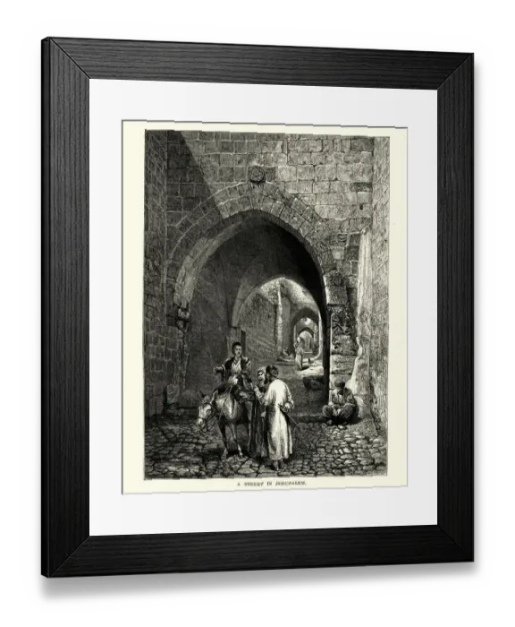 Framed Print : Street in Jerusalem, 19th Century Framed Print : Street in Jerusalem, 19th Century