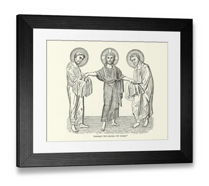 Framed Print : Jesus blessing the loaves and fishes Framed Print : Jesus blessing the loaves and fishes